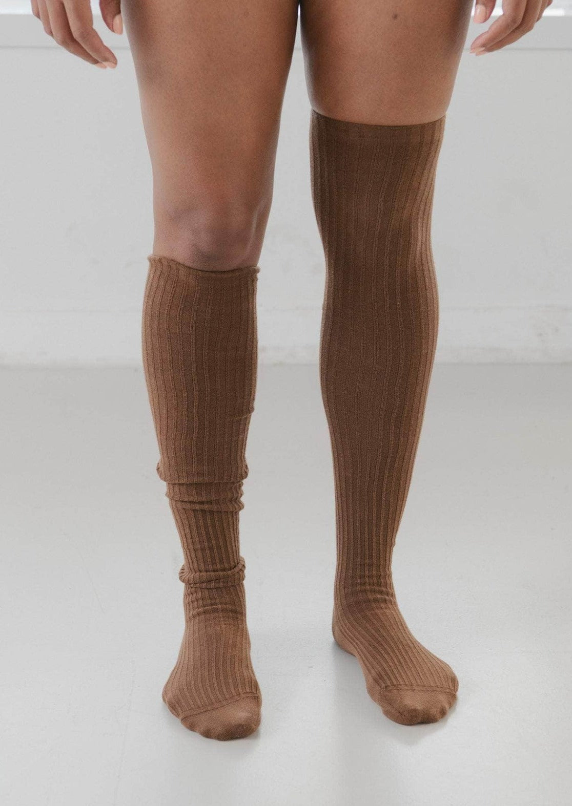 Overknee Socks, Brown