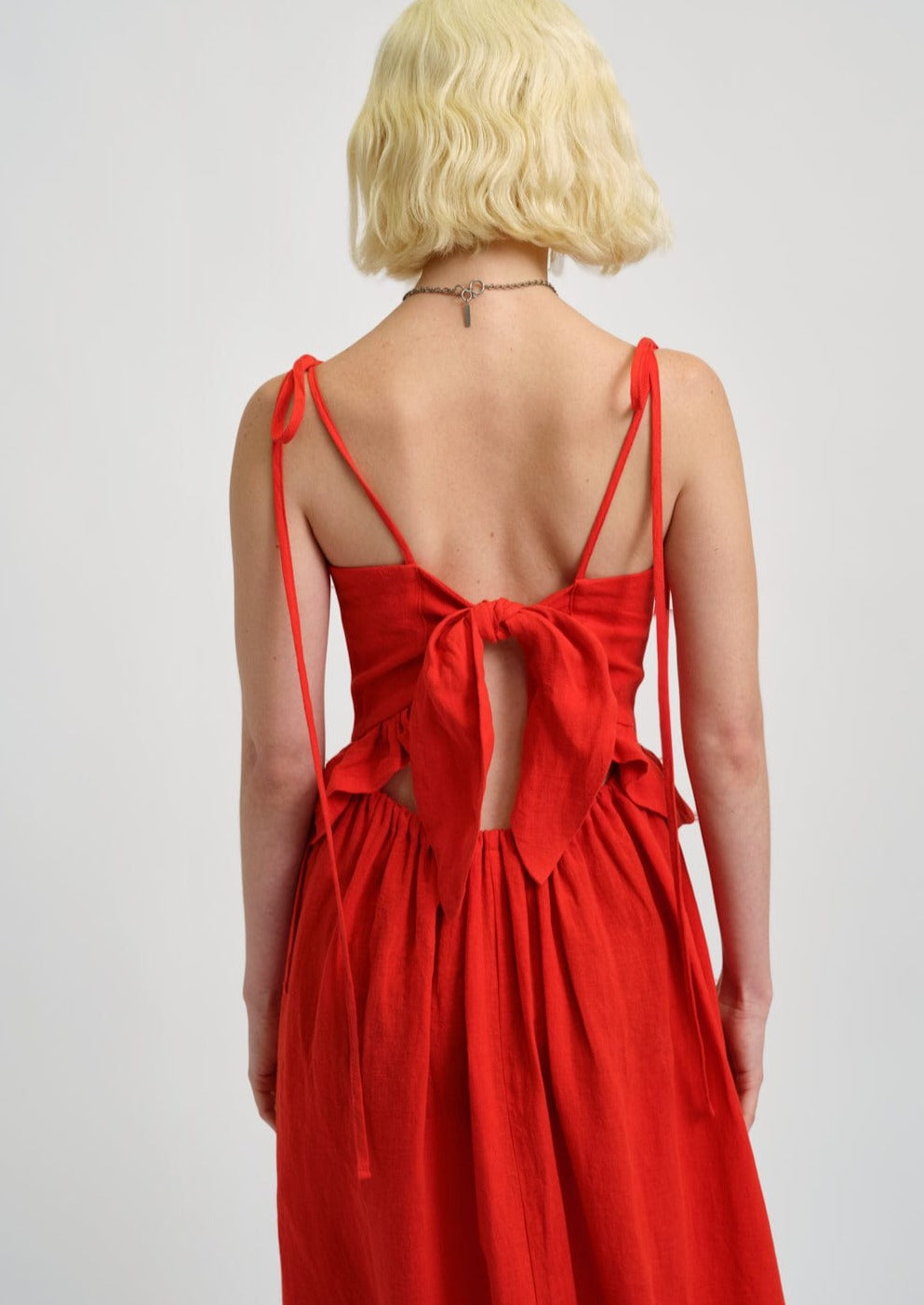 Tessa Dress, Red Linen