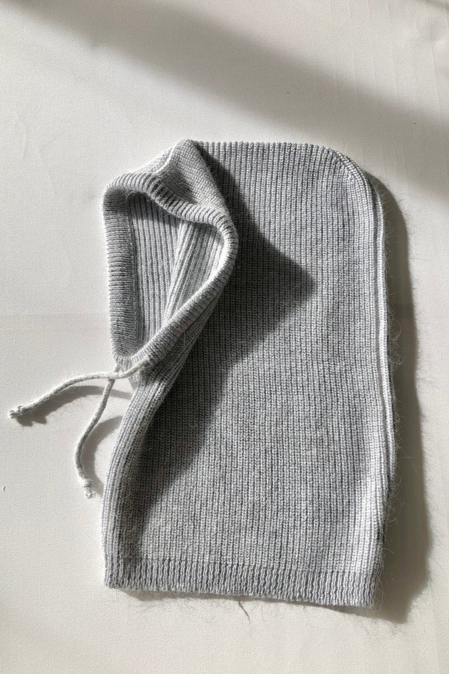 Angora Wool Balaclava, Light Grey