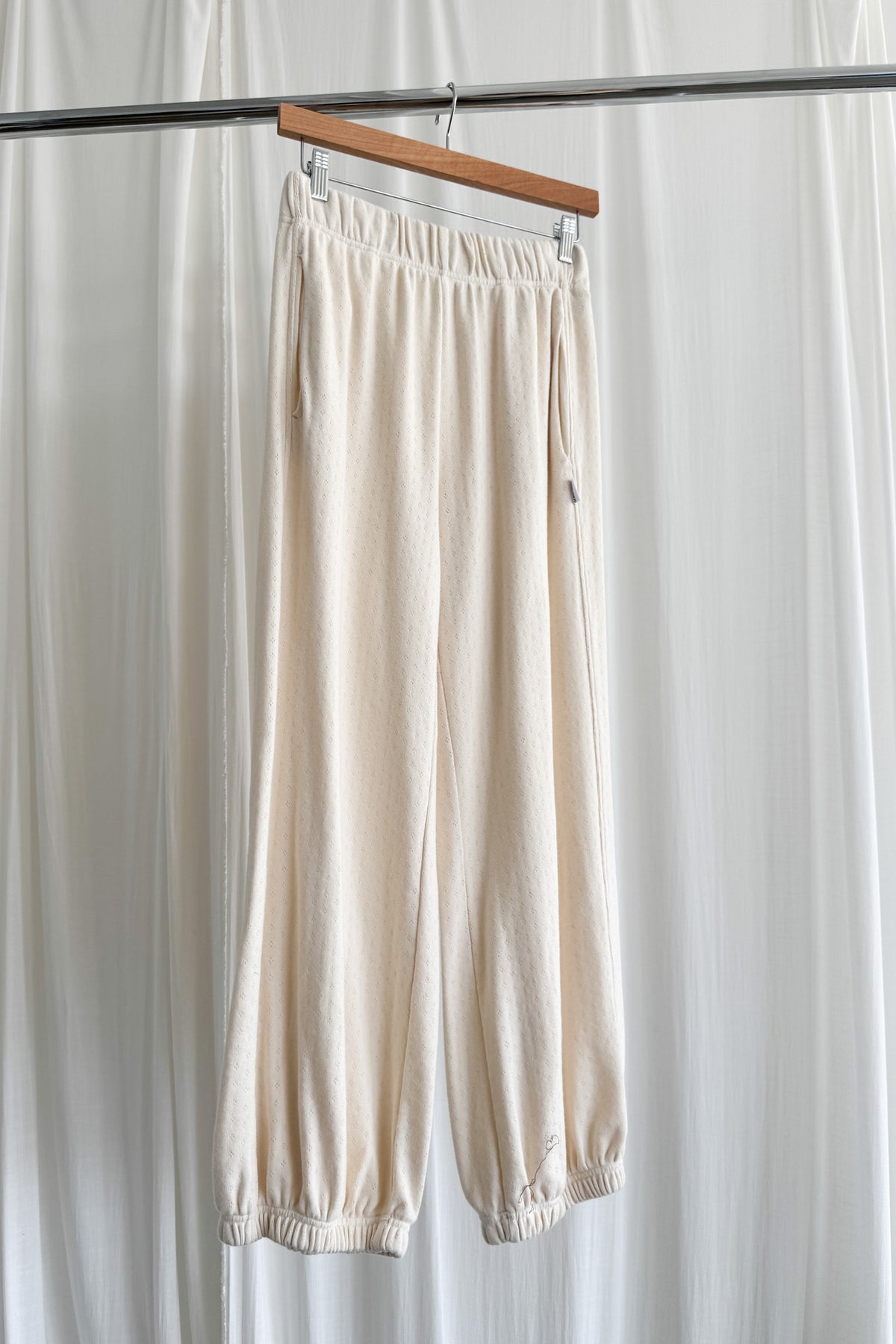 Pointelle Balloon Pants, Naturel