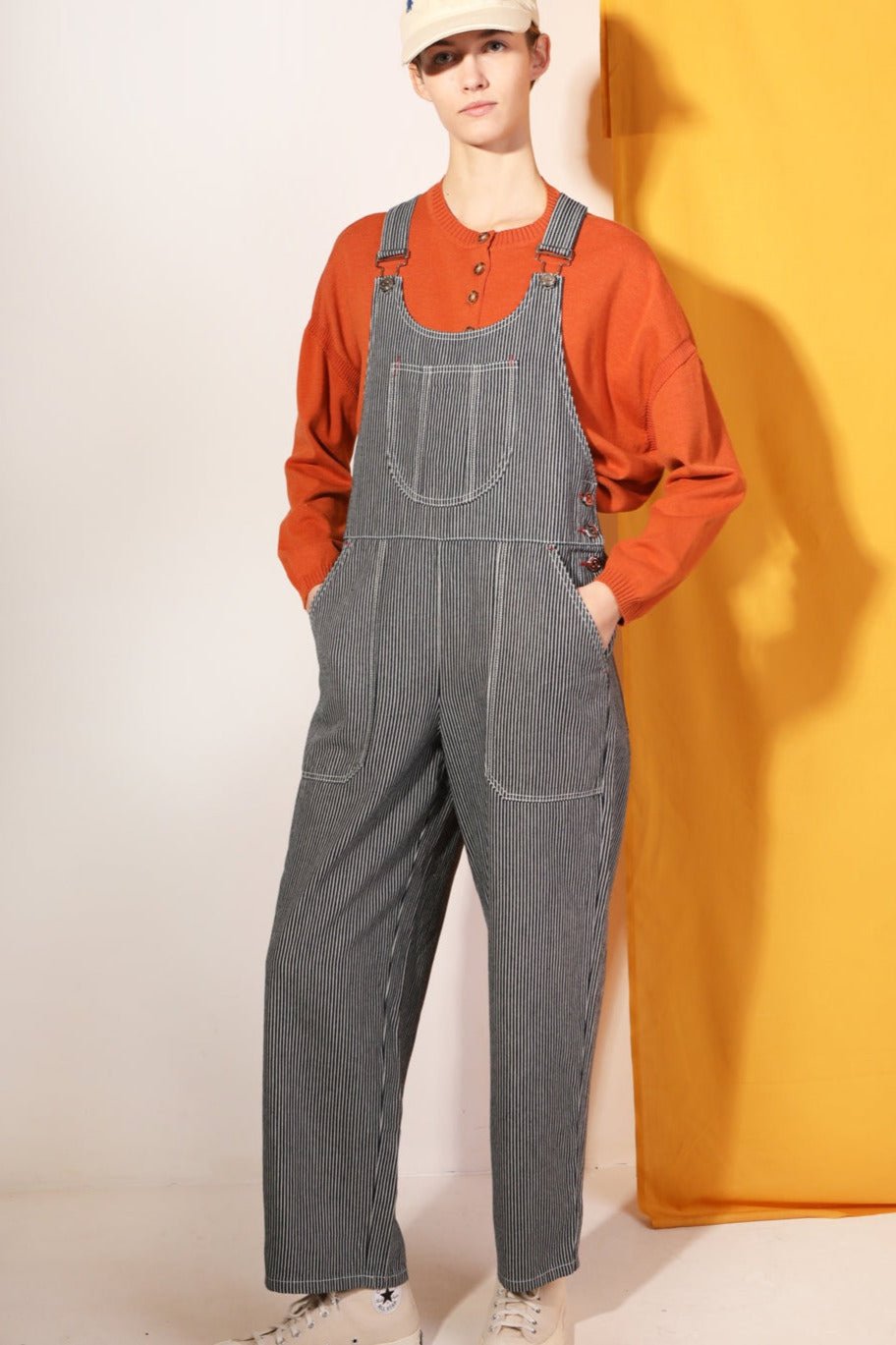 Bryson Dungaree, Indigo Stripe