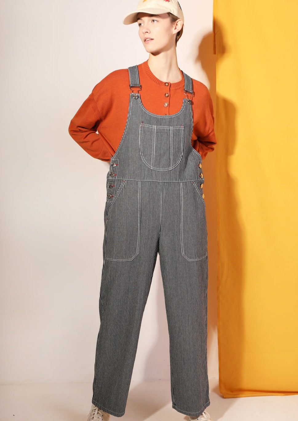 Bryson Dungaree, Indigo Stripe