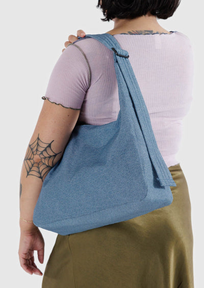 Nylon Shoulder Bag, Digital Denim