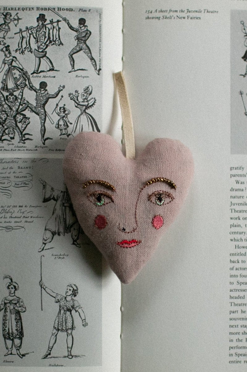 Lavender Handsome Heart Stuffed Ornament