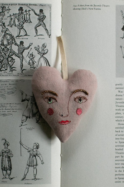 Lavender Handsome Heart Stuffed Ornament