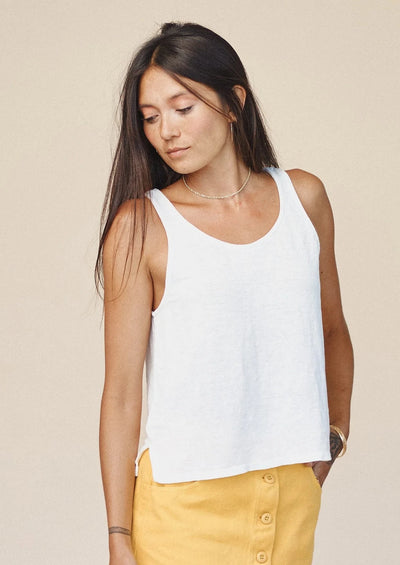 Cropped Tank, Washed White