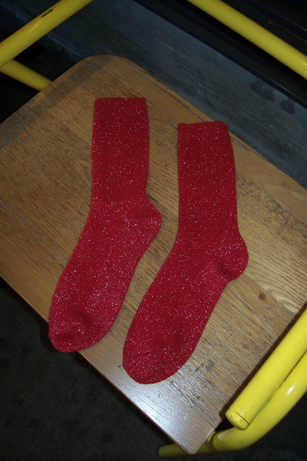 Winter Sparkle Socks, Poinsettia