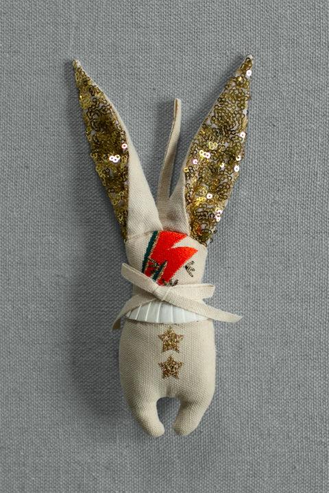 Mini Bowie Bunny, Cotton Ornament