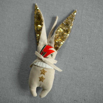 Mini Bowie Bunny, Cotton Ornament