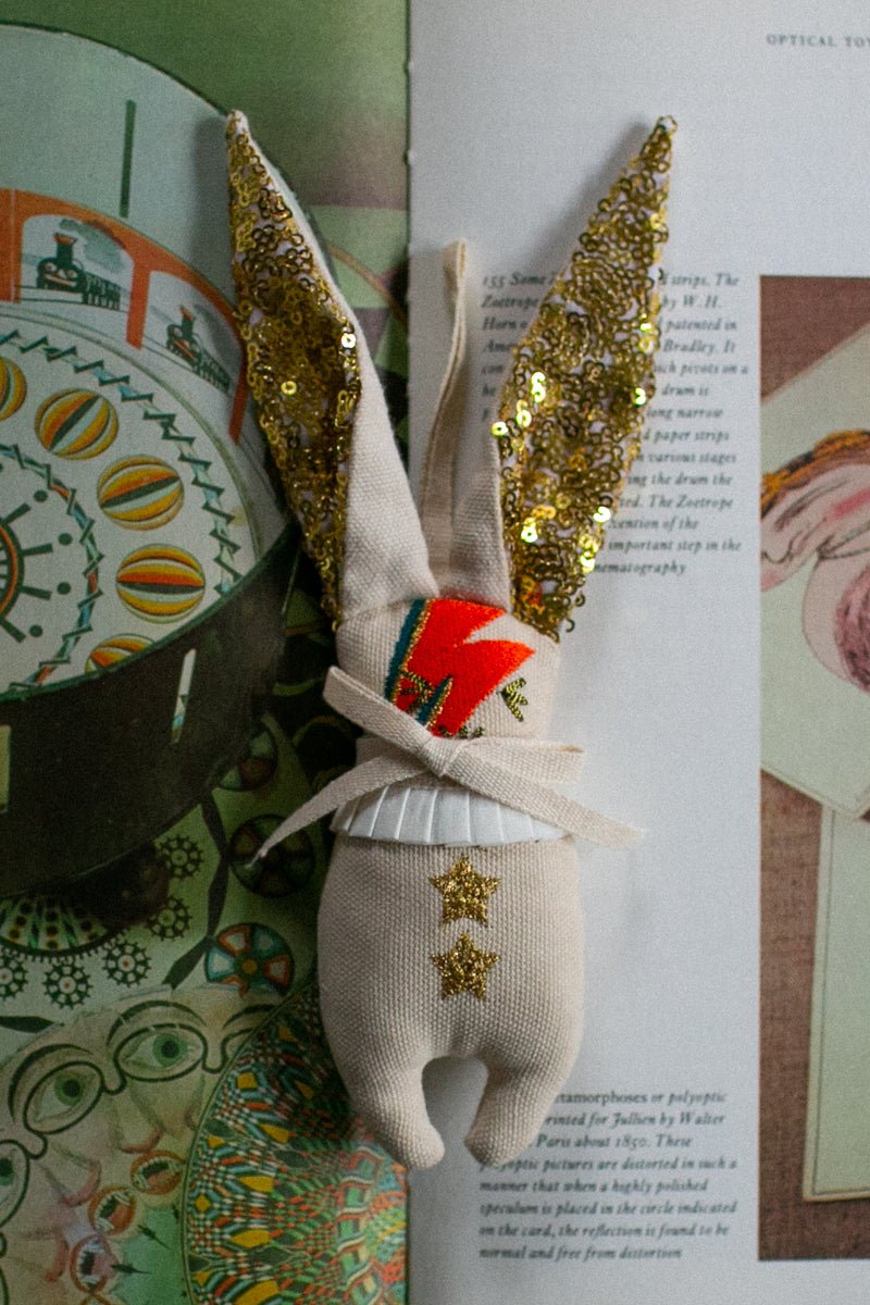 Mini Bowie Bunny, Cotton Ornament