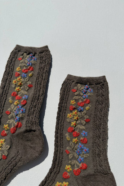 Wild Strawberry Socks, Chocolate