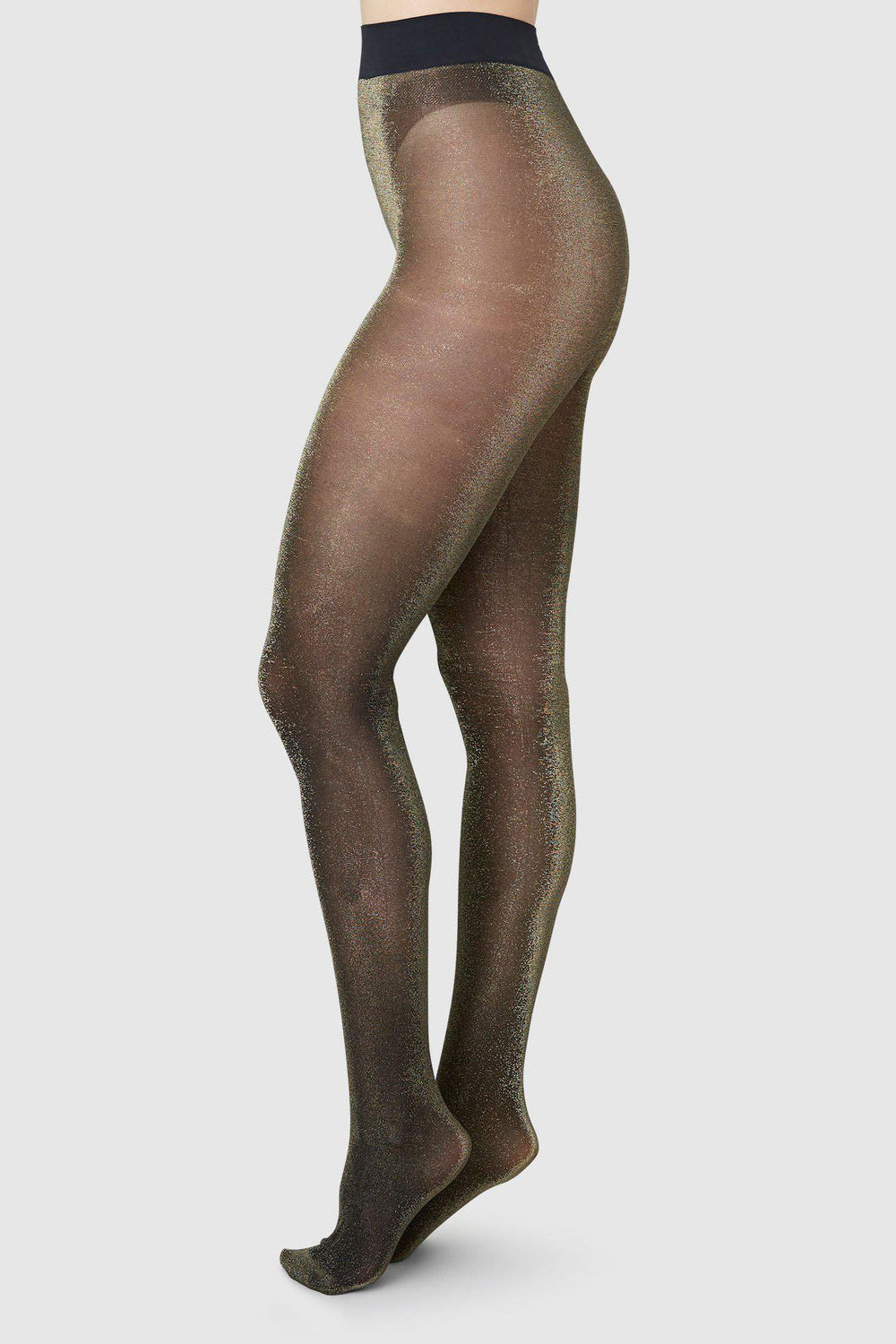 Tora Shimmery Tights, Black/Gold