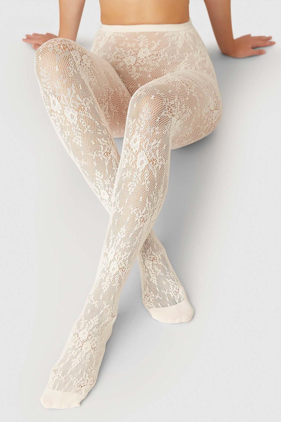 Rosa Lace Tights Ivory