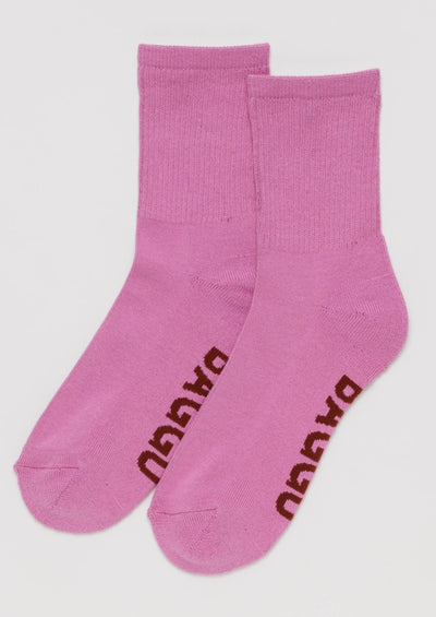 Ribbed Socks, Extra Pink