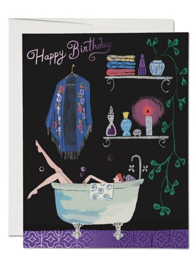 Birthday Bathtub Bubbles Greeting Card