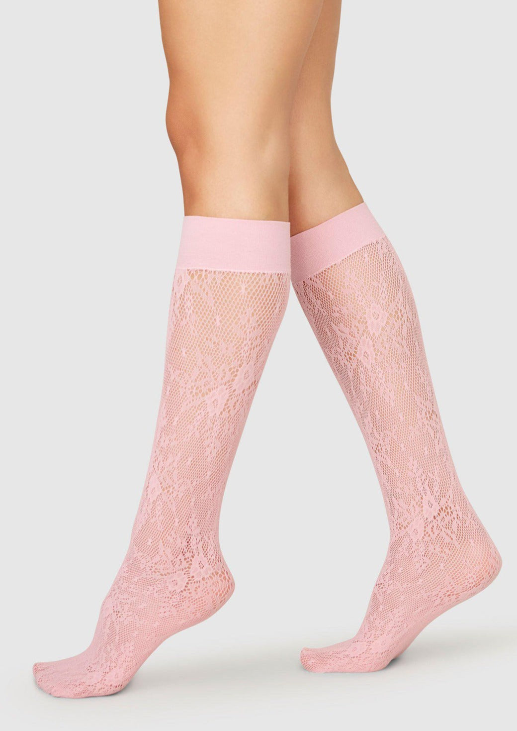 Rosa Lace Knee-Highs, Dusty Pink