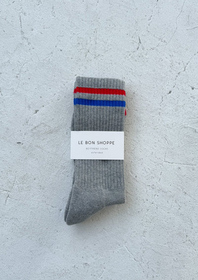 Extended Boyfriend Sock, True Grey