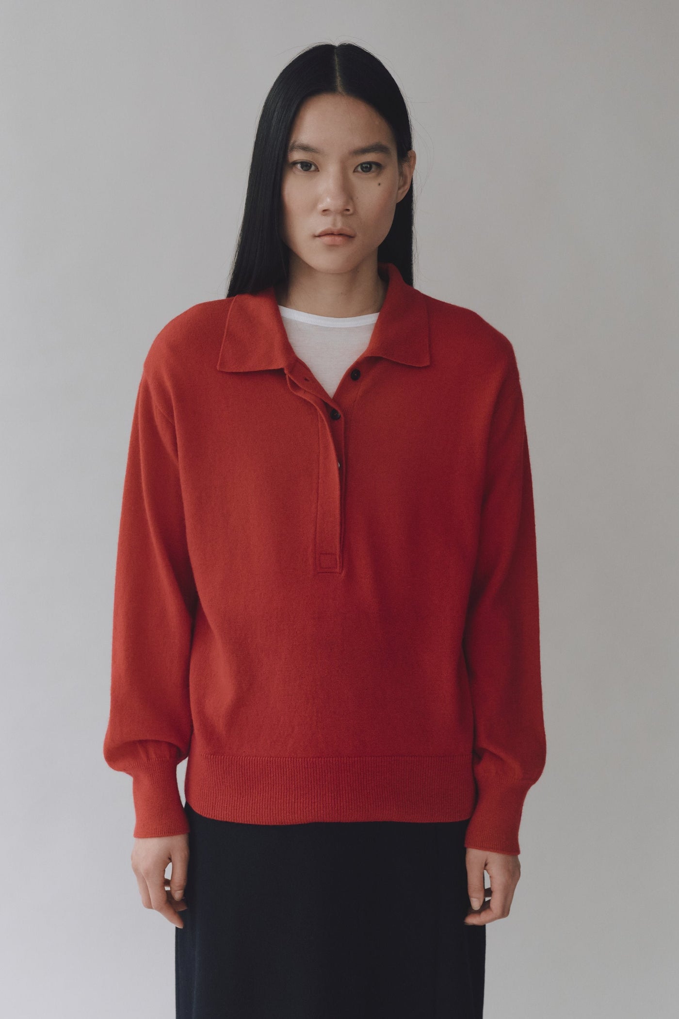 Cashmere Polo Sweater, Red