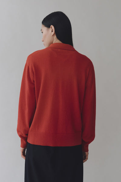 Cashmere Polo Sweater, Red