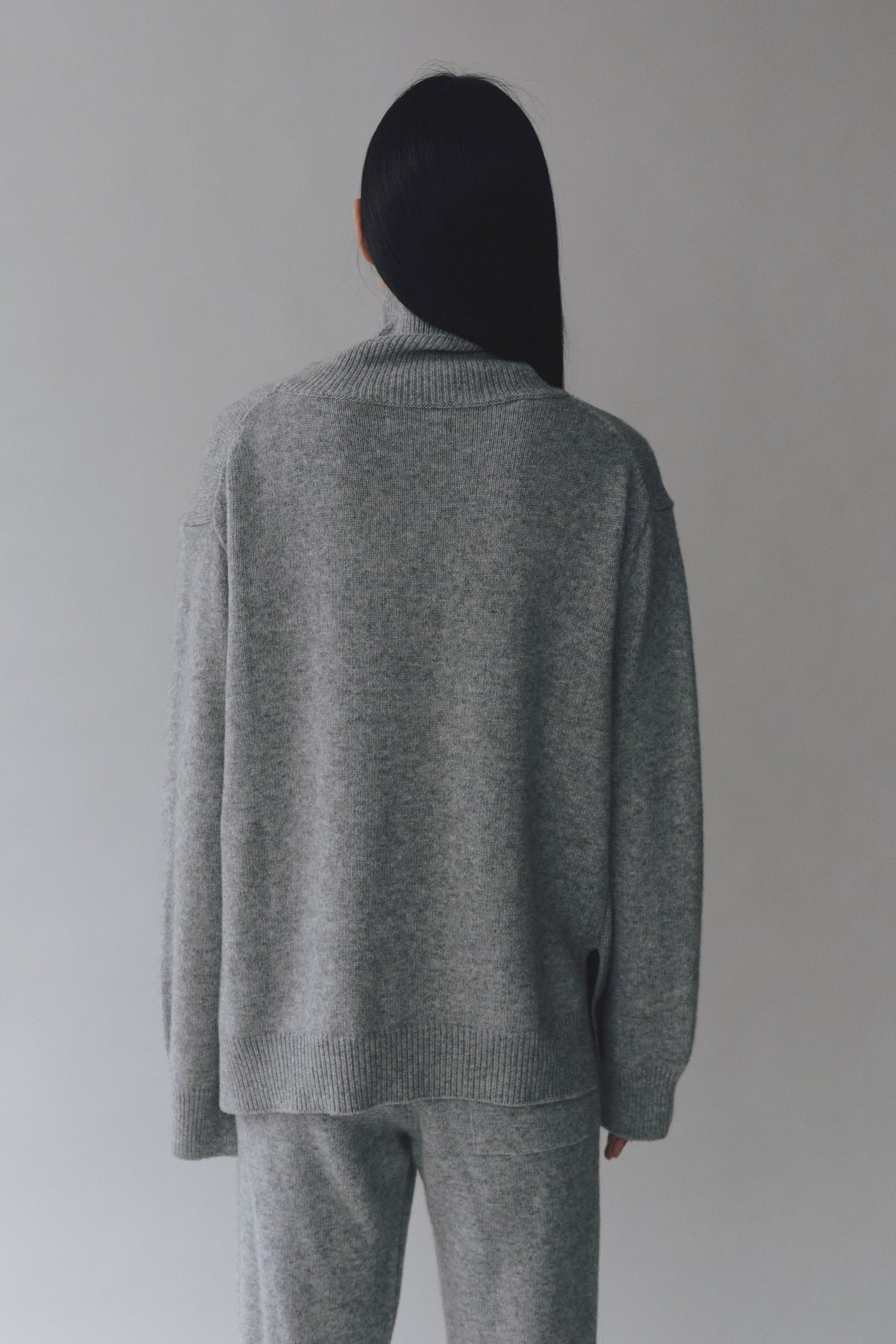 Cashmere High Neck Knit, Gray