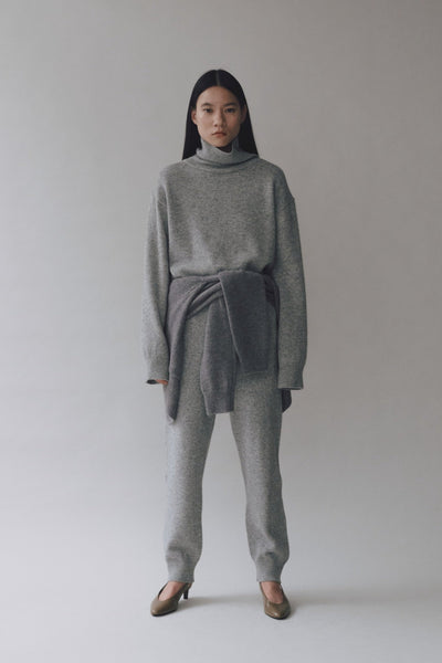 Cashmere High Neck Knit, Gray