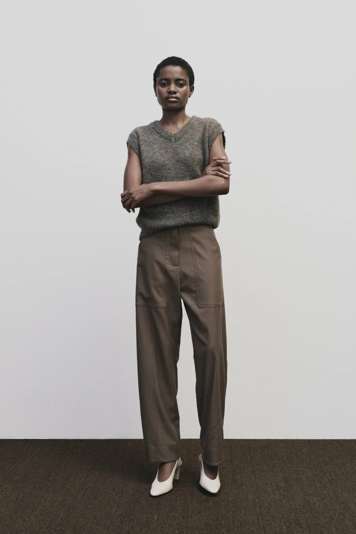 Wool Workwear Pants, Light Brown