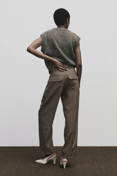 Wool Workwear Pants, Light Brown