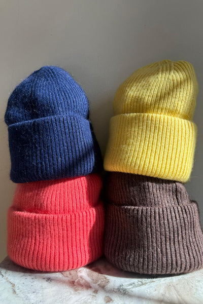 Royal Angora Wool Beanie, Blue Sapphire