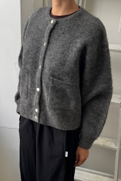 Amelie Alpaca Cardigan, Charcoal