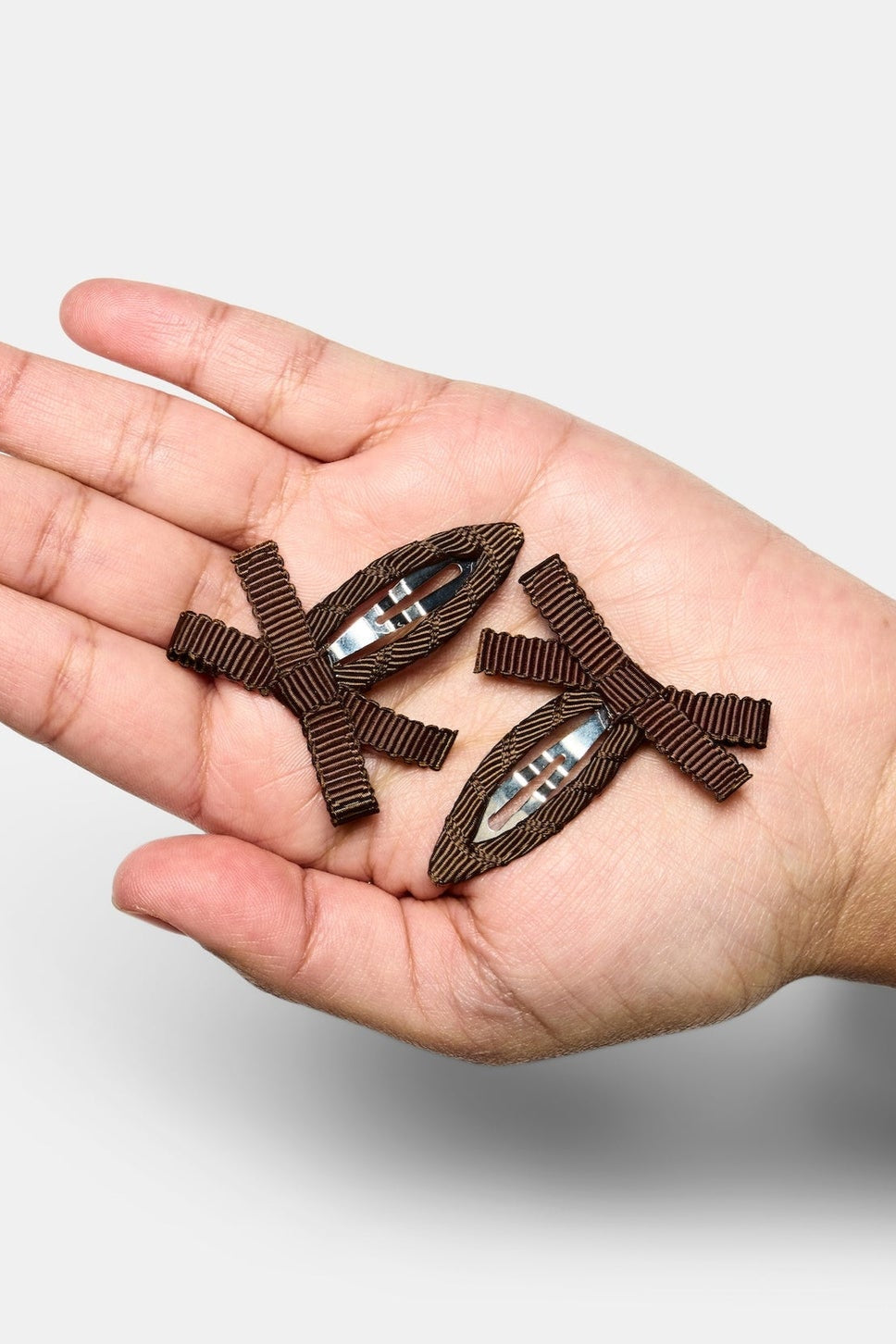 Bow Snap Clips, Chocolate