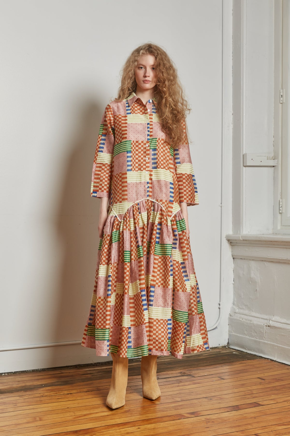 Leila Shirt Dress, Check Mate