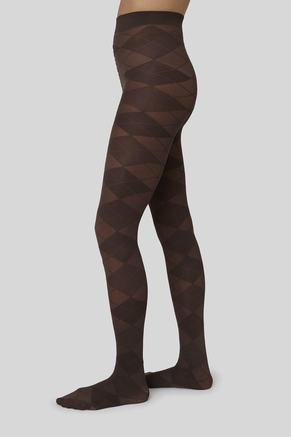 Rebecka Argyle Tights, Dark Brown