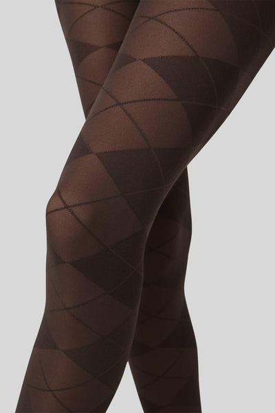 Rebecka Argyle Tights, Dark Brown