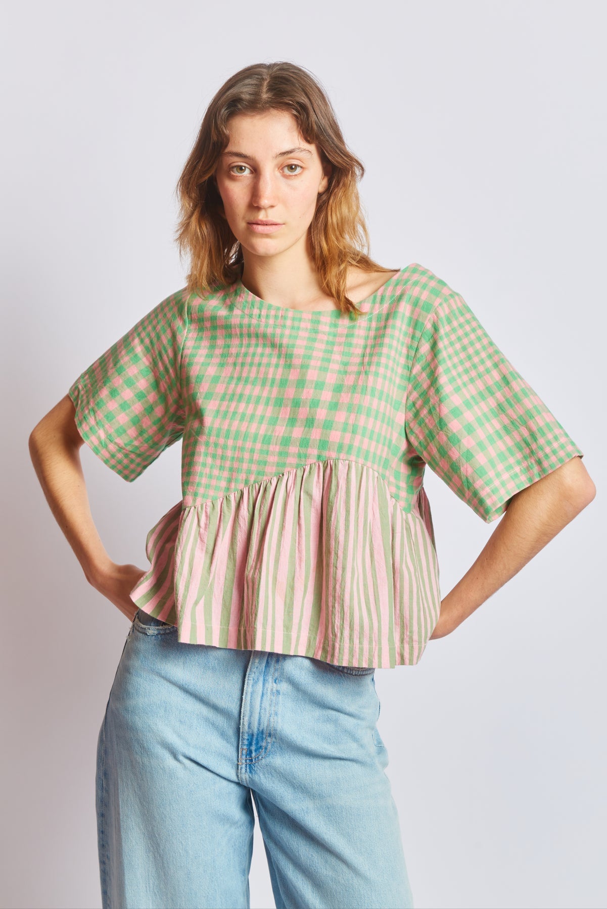 Yara Top, Hudson Stripe Chex