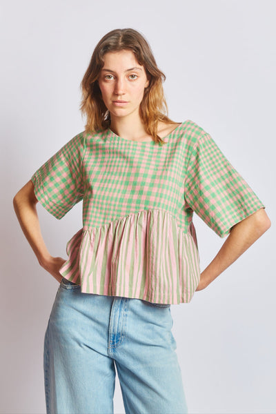 Yara Top, Hudson Stripe Chex