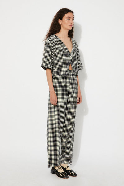 Reishi Top, Black Gingham