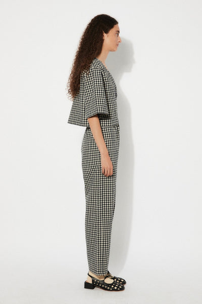 Reishi Top, Black Gingham