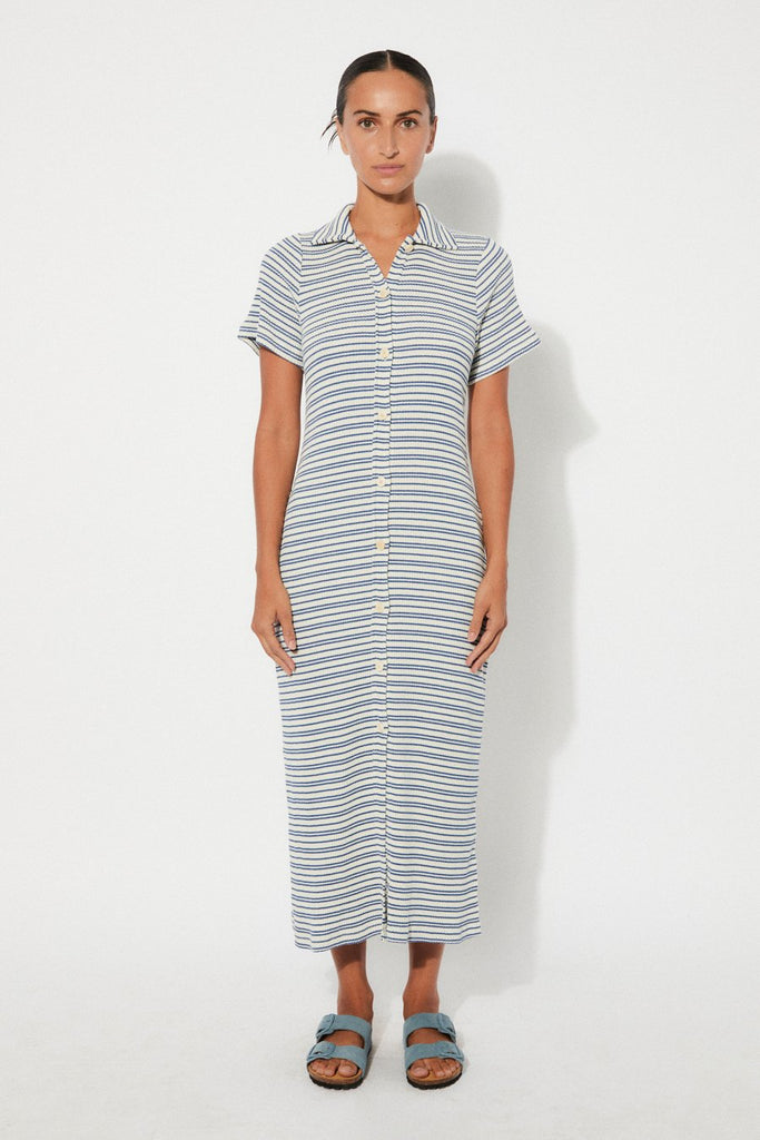 Pavia Dress, Blue Stripes – Slowly Slowly
