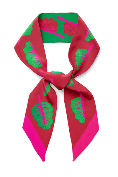 Glowing Chard, Twilly Ribbon Silk Scarf