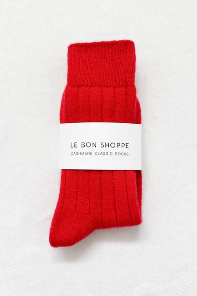 Classic Cashmere Socks, Red