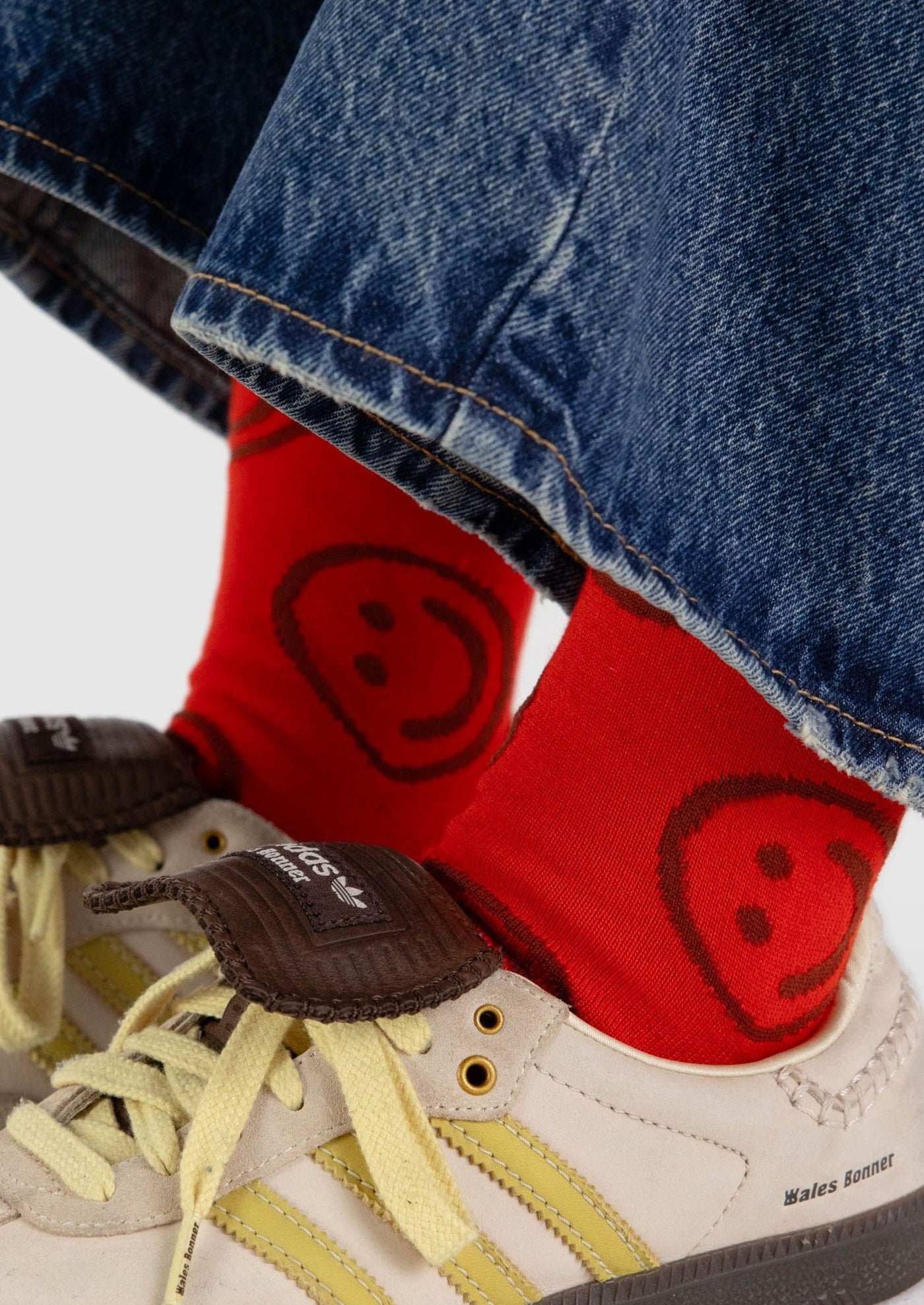 Baggu Crew Sock, Red Happy