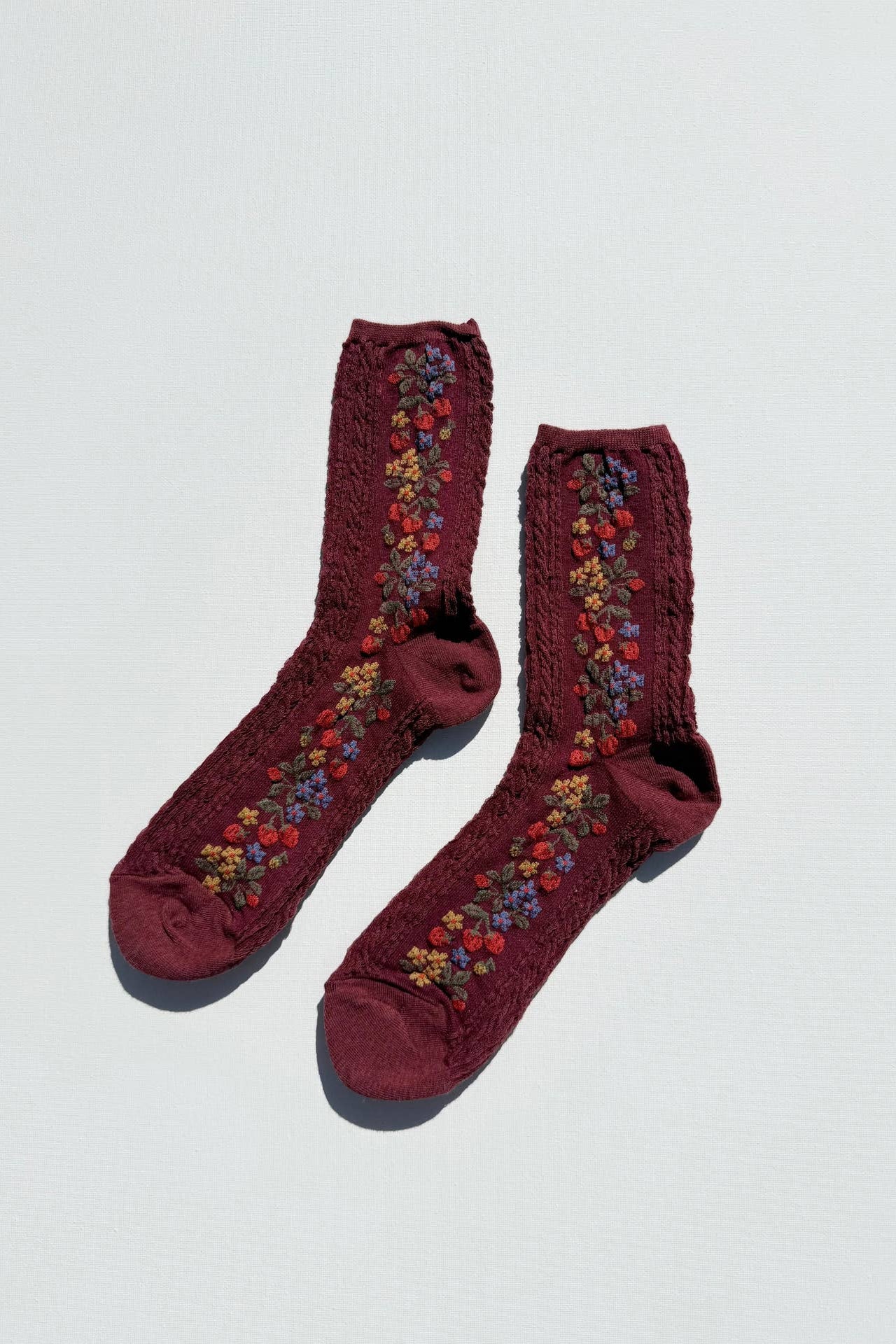 Wild Strawberry Socks, Burgundy
