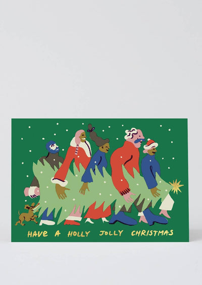 Holly Jolly Christmas Holiday Greeting Card