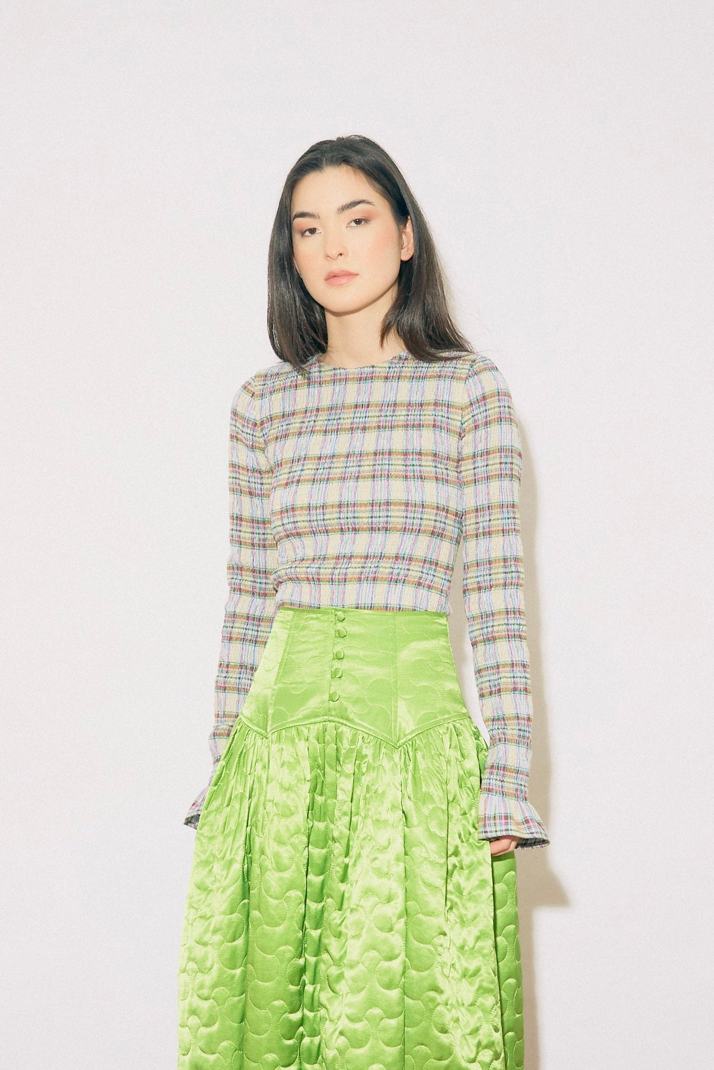 Lisa Top, Green Plaid