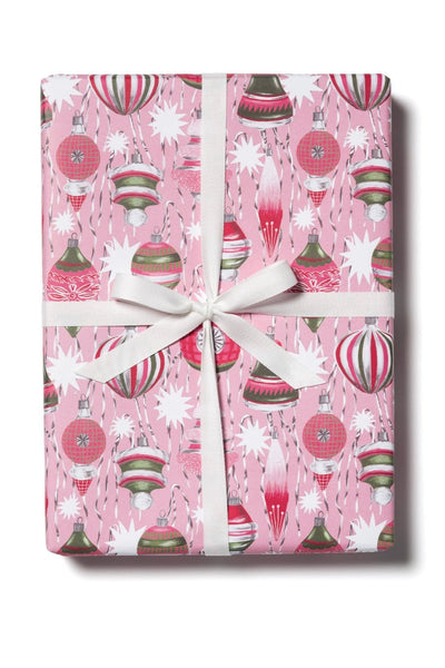 Retro Ornaments Wrapping Paper, 3 Sheet Roll