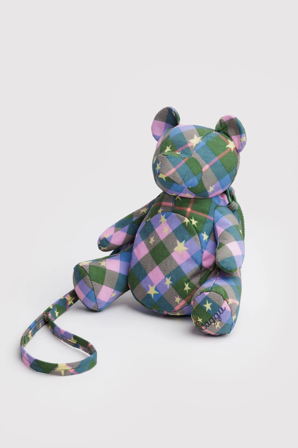 Nylon Bear Bag, Green Star Plaid