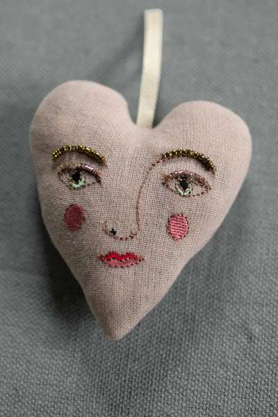 Lavender Handsome Heart Stuffed Ornament