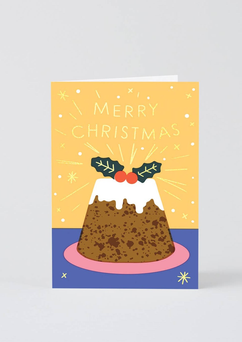 Merry Christmas Pudding Greeting Card