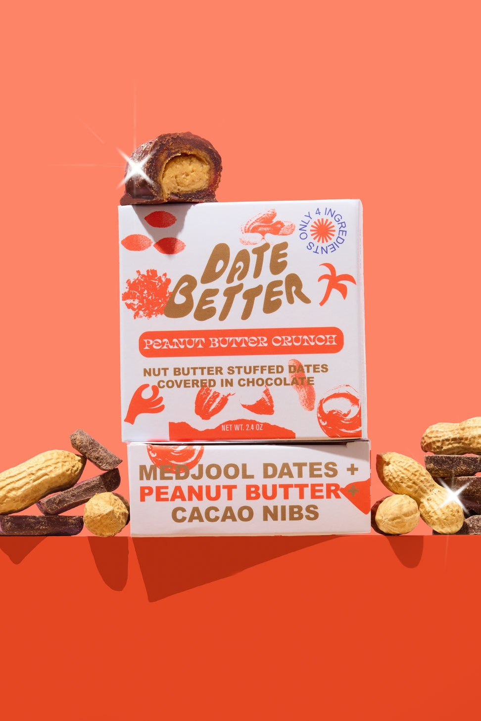 Peanut Butter Crunch, Chocolate Covered Dates