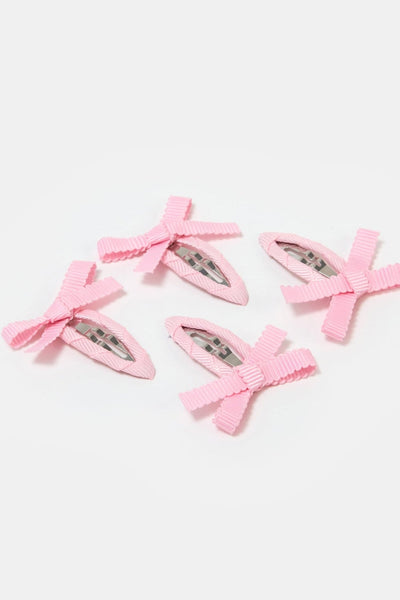 Bow Snap Clips, Blush